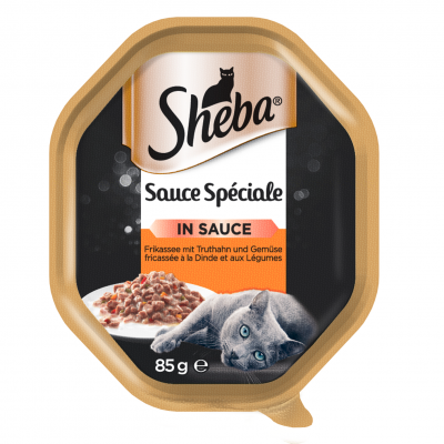 Sheba Sauce Speciale tacka dla kota z Indykiem, Kurczakiem i Warzywami